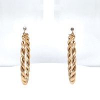   14kt Yellow Gold Twisted Hoop Earrings