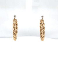  14kt Yellow Gold Twisted Hoop Earrings