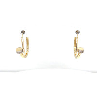   14kt Yellow Gold Nail Huggie Earrings W/Cz