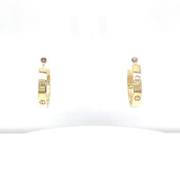 14kt Yellow Gold Love Screw Hoops