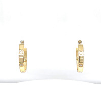 14kt Yellow Gold Love Screw Huggie Earrings