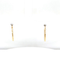  14kt Yellow Gold Diamond Cut Huggie Earrings