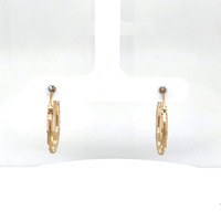 14kt Yellow Gold Diamond Cut Hoop Earrings