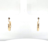  14kt Yellow Gold Diamond Cut Huggie Earrings