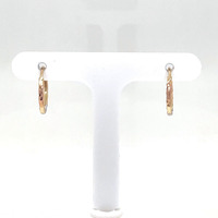  14kt Tri-Color Diamond Cut Huggie Earrings