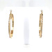  14kt Tri-Color Virgin Mary Hoop Earrings W/Flowers & CZ