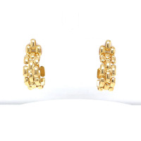 14kt Yellow Gold Panther link Hoop Earrings