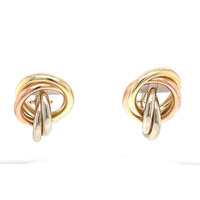 14kt Tri-Color 9.00g Fancy Stud Earrings, 1"