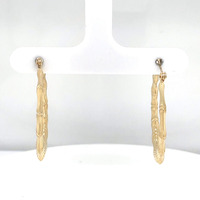  14kt Yellow Gold Bamboo Hoop Earrings