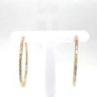 14kt Tri-Color Hoop Earrings