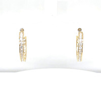  14kt Yellow Gold Hoops W/Cz