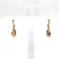 14kt Yellow Gold Huggie Earrings W/Coin Charm Dangles