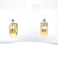  14kt Yellow Gold Diamond Cut Huggies