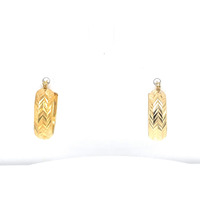 14kt Yellow Gold Diamond Cut Huggie Earrings