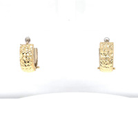 14kt Yellow Gold Diamond Cut Huggie Earrings