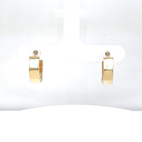 14kt Yellow Gold Hexagon Huggie Earrings