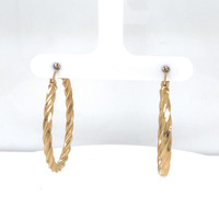  14kt Yellow Gold Twisted Hoop Earrings