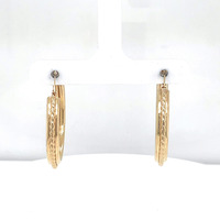  14kt Yellow Gold Hoop Earrings W/Rope Detail