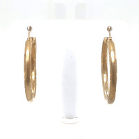  14kt Yellow Gold Diamond Cut Hoop Earrings