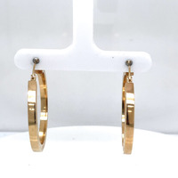  14kt Yellow Gold Diamond Cut Hoop Earrings