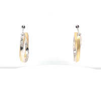 14kt Two-Tone Fancy Hoop Earrings