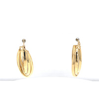  14kt Yellow Gold Oval Twisted Hoop Earrings