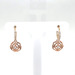 14kt Tri-Color Flower Huggie Earrings W/Cz