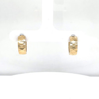  14kt Yellow Gold Diamond Cut Huggie Earrings