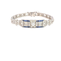 Platinum Vintage Art Deco Sapphire and Diamond Bracelet