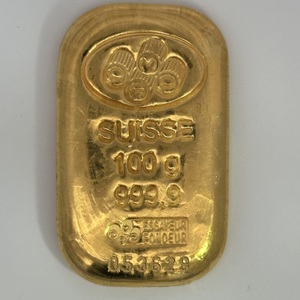 24kt Yellow Gold Bar 100.00gms SUISSE