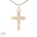  14KT Halo Cross Pendant Yellow Gold, 5.5mm (CHAIN IS NOT INCLUDED)
