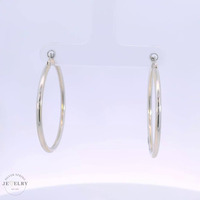  14k White Gold Hoop Earrings