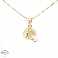 14KT American Football Helmet Pendant Yellow Gold 13mm (CHAIN IS NOT INCLUDED)