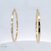  14K Yellow Gold 3mm Squared Tube Hoops