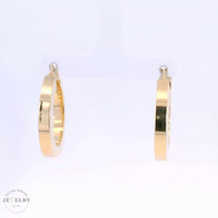 14k Squared Tube Hoop Earrings