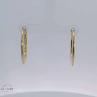 14k Oval Shaped Hoop Earring