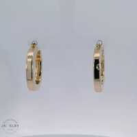  14k Squared Tube Hoop Earrings