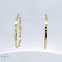  14k Yellow Gold 3mm Love Hoops