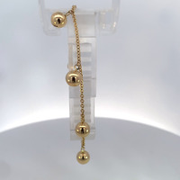 14Kt Yellow Gold Rolo Jingle Bell Bracelet