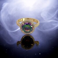  14Kt Mystic Topaz Ring