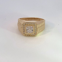 14Kt Yellow Gold Ring with Clear CZ