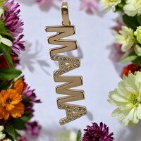  14Kt "MAMA" w/CZ Pendant