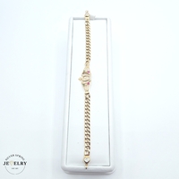 14KT Quinceañera Cuban Link Bracelet Yellow Gold 7 Inches