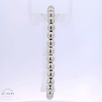  14k White Gold Beaded Link Bracelet