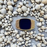 14Kt Blue Stone Signet Ring