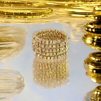 14Kt Diamond Cut Beaded Slinky Ring