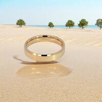 14Kt Beveled 5mm Wedding Band Ring