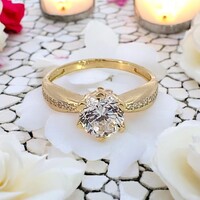 14Kt CZ Solitaire Engagement Ring