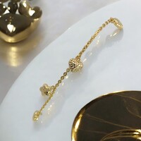  14Kt Rolo Anklet w/Charms