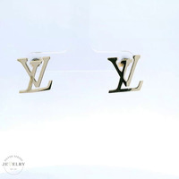 14k "LV" Stud Earrings